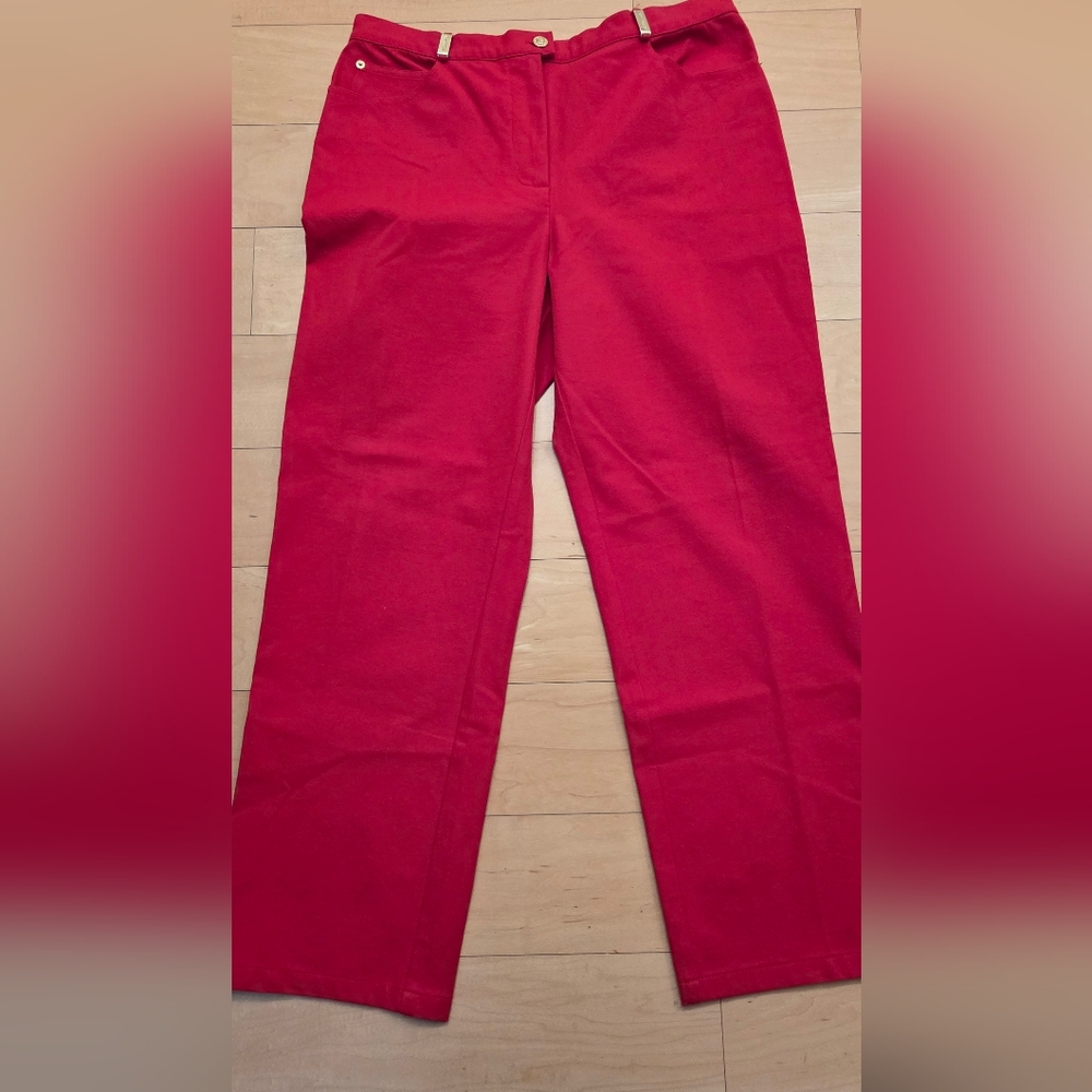 St. John Sport -  Womens Red Stretch Straight